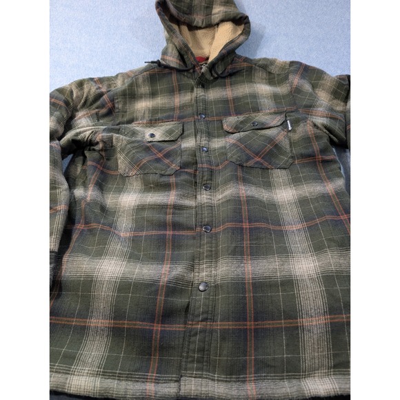 Wolverine Other - Wolverine Mens Sherpa Lined Hooded Flannel Shirt Jacket Plaid Green Large